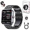 LLELEMAMO Sherum Trackpro 2.0, Sherum Outfany Trackpro 2.0, 1.91-Inch Touch Screen Bluetooth Hd Smartwatch, Ip67 Waterproof 50+ Sports Fitness Watch Compatible with Iphone and Android for Men Women (Black-C)