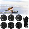 efuturetime 6 x D-Ring Patch Pad, Anello a D in Acciaio Inossidabile con 5m di Cordino Elastico, Paddleboard Accessori per Kayak, Surfboard, PVC Gommone Barca, Nessuna Colla Inclusa