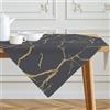 Kiatuniya Tovaglia Grigio e Oro Moderna Tovaglia in Marmo Texture Astratta Lino Tavolo da Cucina Decorazione Interni Inverno Primavera Festa Decorazione 85 x 85 cm