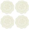 Yizunnu Set di 4 tovagliette in cotone vintage all'uncinetto a mano tovagliette da tavolo con centrini floreali rotondi 30 cm beige