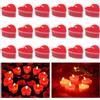 AIYONG 18 Pezzi Candela d'Amore Romantico, Candele a Forma di Cuore, Tealight Rosso Romantiche per Matrimoni o Anniversari, Candele San Valentino, Decorazioni per la Proposta
