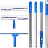Ixydor Lavavetri Telescopico Kit con 150cm Manico Telescopico 2 in 1 con Spazzola Lavavetri 37cm e Tergivetro per Finestre in Silicone 35cm per Pulizia Vetri Finestre Interni ed Esterni