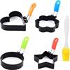 Tkxjry 4 Pezzi Stampo Pancake Anello, Anelli per Uova in Acciaio Inossidabile, Acciaio Inossidabile per Friggere Uova, Uovo Fritto Stampo Antiaderenti, per Muffin, Pancake, Omelette e Cucina