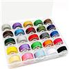 New brothread 25pezzi Colori Assortiti 70D/2 (60WT) Bobine e Filo per Ricamo e Cucire Plastica Size A (SA156) Per Brother/Singer/Babylock/Janome/Kenmore Macchina