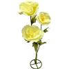 lifemet Giallo 3 pezzi fiore artificiale decorativo con colori realistici, perfetto per la casa, il giardino, i matrimoni, le feste, il display ecologico, durevole, impermeabile, decorazione floreale 3D,