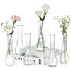 NUPTIO Piccoli Vaso Fiori Vetro: 6 Pezzi 21,7cm Vasi Trasparenti Centrotavola per Decorazioni Matrimonio - Vaso Decorativo da Interno Striato per Casa Festa Soggiorno
