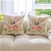 Miuyunya Confezione da 2 Fodere per Cuscini Pasquali 45x45 Pasqua Federe in Lino Coniglietti Orecchio Floreale Motivo Copricuscini Arredo Casa Floreale Motivo Decorativo per Divano Cuscini da Esterno