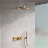 Fortis Blocco square sistema doccia con termostatico incluso corpo incasso, soffione doccia e set doccetta, 50712THBG#SET1, Blocco oro spazzolato [Rubinetteria Bagno > Sistemi Doccia da Incasso]