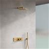 Fortis Blocco round sistema doccia con termostatico incluso corpo incasso, soffione doccia e set doccetta, 50712THBG#SET2, Blocco oro spazzolato [Rubinetteria Bagno > Sistemi Doccia da Incasso]