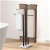 KES Porta Asciugamani da Terra Nero Portasciugamani 3 Barre Acciaio Inossidabile 18/8 Piantana Porta Asciugamano Bagno Marmo, BTH217S3-BK