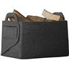 Rubberneck, Cesta portalegna e portariviste in feltro antracite, 36x25x23 cm