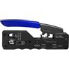 Glac Store Pinza Crimpatrice RJ45, Compatibile con Cat 7/6/5, Multifunzione per Spellatura e Taglio Cavi, 135x60x26mm, Blu/Nero