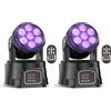 U`King 2PCS 7X15W Teste Mobili LED Luci dmx512 RGBW 4 in 1 Luci da Discoteca Palco Luce di Scena con Telecomando per Halloween Party Club Bar Casa Feste
