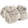 SaRani Plaid Coperta Pile Pelliccia Divano e Letto Morbido Caldo Sherpa (Beige, 130x160 cm)