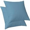 ggaimwf Copricuscino in lino tinta unita per divanoCuscino Continentale per Letto Doppio lato Azzurro Fatto a mano Cuscini quadrati con cerniera invisibile, 40x40cm Set di 2