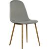 DRW - Set di 4 sedie con Gambe in Metallo e Seduta in Tessuto Grigio, 44 x 52 x 87 cm