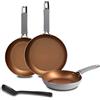 BERGNER LOJA REECO - Set di 4 padelle (18, 22, 26 cm) + spatola scanalata. Alluminio forgiato - Rivestimento antiaderente - Manico ergonomico - Compatibile con l'induzione