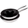 MasterPRO Argent 3 | 2 padelle antiaderenti da 24 e 28 cm | con triplo strato in acciaio inox e alluminio forgiato | con manico ergonomico | padella in acciaio inox | per tutti i tipi di cucina