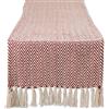DII Woven Basic - Runner da tavolo con motivo a zigzag, 38 x 183 cm, colore: rosso fienile