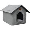 Whiwhi Casetta per Gatti Cuccia Per Animali Domestici con Cuscino in Peluche Pieghevole Cuccia Gatto Tenda per Gatti Caldo e Confortevole 35x30x35cm