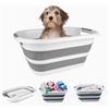 SHJOEE 40L Piscina per Cani Pieghevole Organizzatore Multifunzionale Scatola Portaoggetti Portatile Salvaspazio Cesto Portabiancheria Pieghevole da Bacinella Plastica Vasca da Bagno per Gatti e Cani