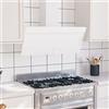Leepesx Cappa a Parete 90 cm in Acciaio e Vetro Temperato Bianco,Cappa,Cappa a Parete,Cappa Aspirante,Cappa Cucina