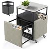 Heimtrend Set di 4 sgabelli 5 in 1 cubo grigio e bianco con tavolino - Ruote [pieghevole] salvaspazio | Cubi Sedie Pouf spazio di archiviazione - Soggiorno sala da pranzo camera da letto - Ora