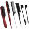 WUSANNA 5 pennelli alla moda Sleek Bun per capelli secchi e ondulati, con forma ondulata, per donne, uomini, bambini e parrucchieri