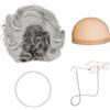 CVDYWDJIE Parrucca Grigia Da 1 Pezzo, Vecchia Signora, Capelli Corti E Ricci, Accessori Per Parrucche Cosplay, Capelli Ricci Ondulati, Parrucca Per Costume Da Festa