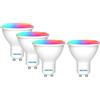 DogePro 4 Faretti GU10 LED 6W Smart Beacon Bluetooth (no Wi-Fi) Intelligente, RGB Multicolore + CCT Bianco Caldo e Freddo, Dimmerabile, 450 lumen, controllo con APP, Tuya, Smart Life