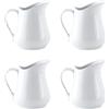 WestCH 4 Pezzi Mini Bricco Latte con Manico Mini Brocca per Latte in Ceramica 80ml Mini Lattiera Bricco Latte Porcellana per Succo,Caffè,Latte,Salsa,Casa,Cucina (Bianco)