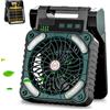 Sendowtek Ventilatore Solar Power Batteria & Energia Solare Ventilatore da Campeggio con 10400mAh Ingresso Type-C Uscita USB Ventola da Tavolo Silenziosa con Luci LED per Esterno Viaggio Casa Ufficio