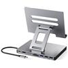 RREAKA Supporto Hub USB C, adattatore per iPad Pro M4 M2 M1 13 12.9 11 pollici iPad Air Docking Station pieghevole 4K 60Hz HDMI, ricarica PD, lettore di schede SD/TF, 3 USB 3.0, audio da 3,5 mm, accessori