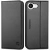 SHIELDON Cover per iPhone 17e & iPhone 16e 5G 6.1, Custodia a Portafoglio in Vera Pelle [Porta Carte] [Cavalletto] [Blocco RFID] [Custodia in TPU] Wallet Case Magnetica per iPhone 16e/17e 2026 - Nera