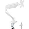 Suptek Supporto per monitor da 13 a 32 pollici schermi LED/LCD fino a 9 kg, braccio a molla a gas, girevole a 360°, altezza regolabile, VESA 75 x 75/100 x 100 mm (Bianco)