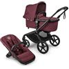 Bugaboo Fox 5 Renew, Passeggino Multi-Terreno 2 in 1 per Bambini, Chiusura Facile, Navicella Spaziosa, Seduta da Bambino Estensibile, Telaio Nero e Cappottina Dark Cherry