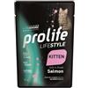 Generico Prolife umido per gattini, alimento completo per gatti cuccioli, senza cereali, monoproteico, gusto SALMONE | 12 bustine da 85 grammi l'una.