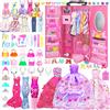 Carreuty 165 pezzi Doll Clothes and Accessories Abbigliamento per bambole vestiti vestiti gioielli accessori con abiti da sposa abiti abiti top e pantaloni scarpe borse regalo giocattoli