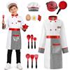 ReliBeauty Cucina Costume con Grembiule Cucina bambini Cappello Cuoco Accessori Cucina