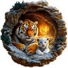 Hakumata Puzzle di legno per adulti,puzzle per lo sviluppo intellettuale dei bambini e degli adulti,Puzzle di legno con scatola regalo di legno (3D Tiger Family-2, M)