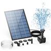 AISITIN Fontana Solare da Giardino Esterno 2,5W mit 1,2M Tubo dell'Acqua DIY Fontana Solare per Laghetto con 6 Ugelli Pompa Acqua Energia Solare per Bagno per Uccelli,Decorazione del Giardino(1pezzo)