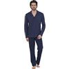 YOU 365 - Pigiama Aperto in Cotone Invernale con Rever - 2315226 - Colore Blu, Taglia 56