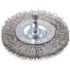 kwb Spazzola a disco, fine, filo di acciaio inox, Ø 75 mm per metallo e pietra, spazzola a filo per trapano incl. albero esagonale E6.3, per sgrassare, decalcificare, irruvidire e pulire
