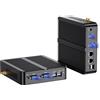 Kinupute Mini PC Industriale, Computer Desktop Senza Ventola 12°Alder Lake-N100, Fino a 3,4GHz, 8G DDR4, 256G NVME SSD, Windows 11 Pro, COM RS232, Doppia LAN, 4K@60Hz 2xHDMI/DP, WiFi6, BT5.2, VESA