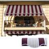 Generico Tenda da sole a caduta 250x250 cm Bordeaux/Crema, con braccetti e mantovana per balcone esterno, tessuto impermeabile 280gr/mq