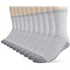Fruit of the Loom Men's 10 Pack Everyday Work Crew Socks, White, Shoe Size: 6-12 (Sock Size: 10-13)
