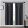 Joydeco Tende Oscuranti per Interni con Fettuccia 2 Pezzi L 140 x A 175 CM, Tende Termica Isolante Freddo e Caldo per Finestra Binario Camera da Letto e Soggiorno, Grigio Scuro