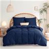 WAVVE Parure Sacco Copripiumino 240x260 cm - Set Copripiumino Letto Matrimoniale 260x240 con 2 Federe 65x65 cm, 240 x 260 Copripiumone, 100% Microfibra Traspirante, Blu