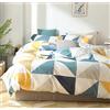 GETIYA Biancheria da letto di lusso 220x240 cotone donna uomo biancheria da letto geometrica a contrasto colore biancheria da letto triangolare, motivo a quadri, reversibile, cerniera invisibile