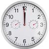 Timelike Orologio da parete silenzioso da 25,4 cm, funzionamento a batteria, senza ticchettio, movimento continuo, copertura in vetro, cornice in alluminio argentato, per cucina, camera da letto, ufficio